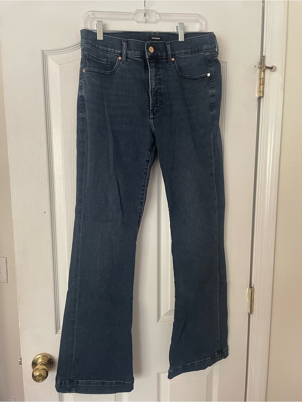Express Dark Indigo Bootcut Jeans Mid Rise size 12